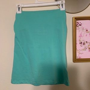 Teal Fitted Strapless Top